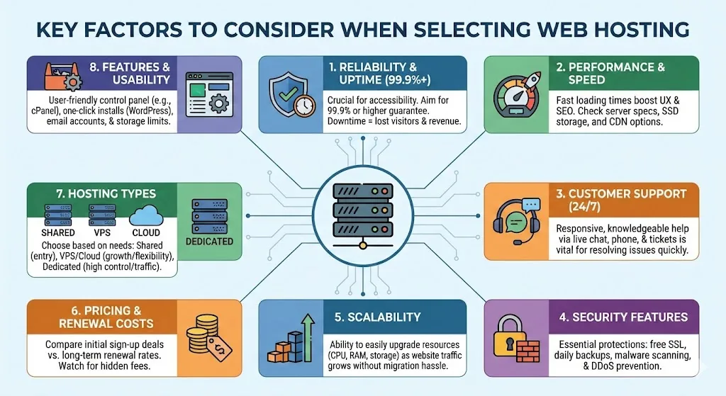 Key Factors To Consider When Selecting Web Hosting